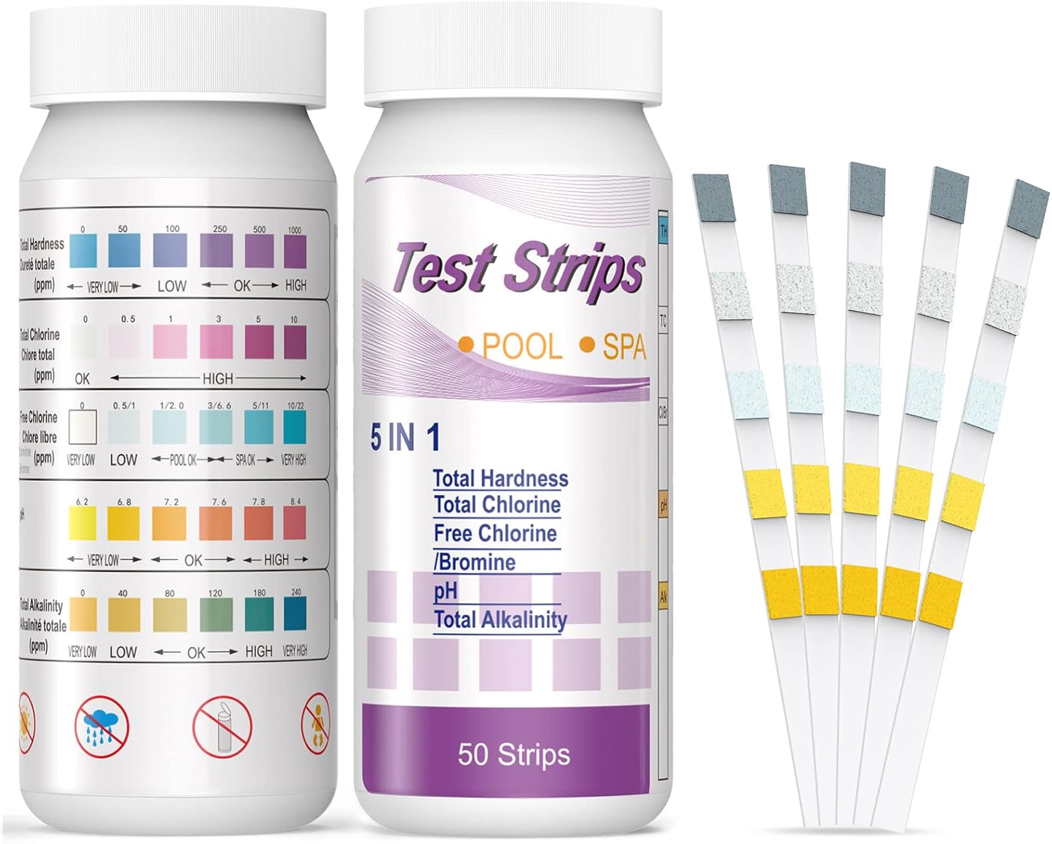 Marine Test Kit - Bandelettes de Test polyvalentes 5 en