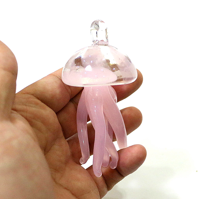 Aquarium And Marine - Pendentif en verre de méduse rose
